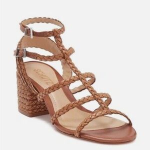 SCHUTZ Braided Tan Strappy Sandals